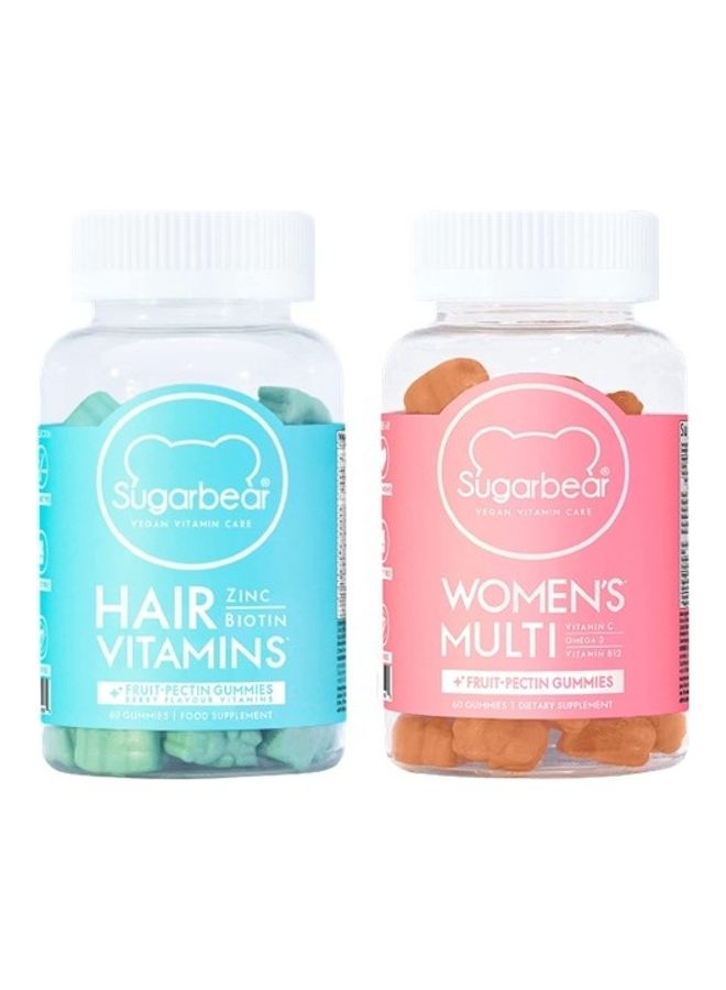 شوجر بير فيتامينز Women's Multivitamin And Hair Vitamins Set 120 Gummies - Image 1